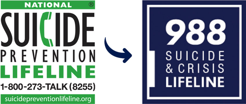 988 Suicide and Crisis Lifeline badge